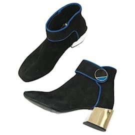 Lanvin-LANVIN  Ankle boots T.eu 37.5 Suede-Black