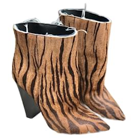 Saint Laurent-SAINT LAURENT  Ankle boots T.EU 37 Pony-style calfskin-Camel
