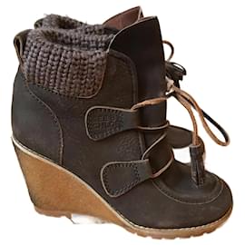 Chloé-CHLOE  Ankle boots T.eu 37.5 Leather-Grey