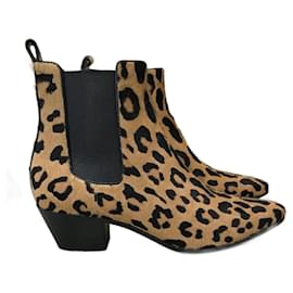 Saint Laurent-SAINT LAURENT  Ankle boots T.EU 37.5 Pony-style calfskin-Camel