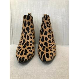 Saint Laurent-SAINT LAURENT  Ankle boots T.EU 37.5 Pony-style calfskin-Camel