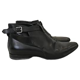 Saint Laurent-SAINT LAURENT Botines T.UE 40 cuero-Negro