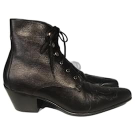 Saint Laurent-SAINT LAURENT  Ankle boots T.eu 41.5 Leather-Black