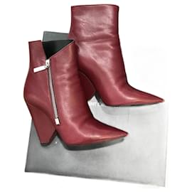 Saint Laurent-SAINT LAURENT  Ankle boots T.eu 36.5 Leather-Red