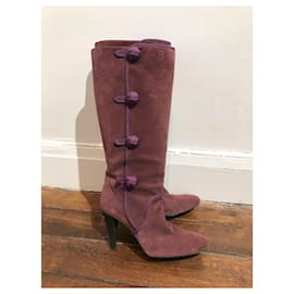 Céline-Bottines CELINE T.UE 37 suédée-Violet