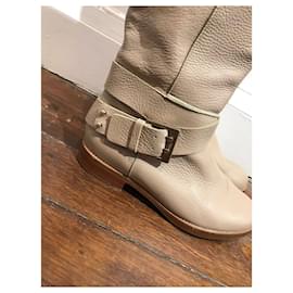 Chloé-CHLOE Botas T.UE 36 cuero-Beige