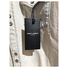 Saint Laurent-T-shirts SAINT LAURENT.International L Denim - Jeans-Blanc