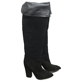Sergio Rossi-SERGIO ROSSI  Boots T.eu 37 Suede-Black