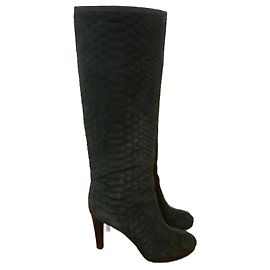 SERGIO ROSSI  Boots T.eu 37 Suede Green