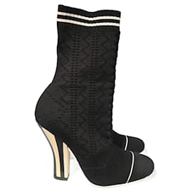 Fendi-FENDI  Ankle boots T.eu 38 cloth-Black