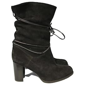 Stuart Weitzman-STUART WEITZMAN Botines T.UE 36 ante-Negro