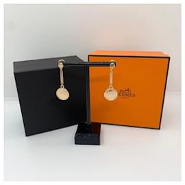 Hermès-Ex Libris danging 18k Rose Gold earrings box-Golden