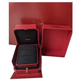 Cartier Wedding Engagement Couple ring inner and outer box paper bag Red