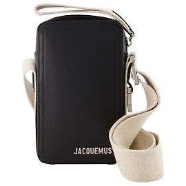 Borsa a tracolla verticale Le Cuerda - Jacquemus - Nera - Pelle Nero