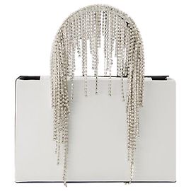 Donna Karan Sac cabas midi à franges en cristal - Kara - Noir/Blanc - Cuir Noir