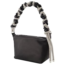 Donna Karan-Crystal Phone Cord Hobo Bag - Kara - Black - Leather-Black