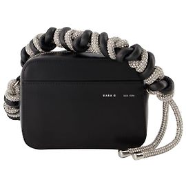 Donna Karan Bolsa para câmera com cabo de cristal para telefone - Kara - preta - couro Preto