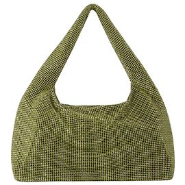 Donna Karan Borsa Hobo Mini Crystal Mesh - Kara - Beige - Ottone Verde Cachi