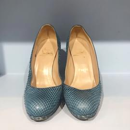 Christian Louboutin-Escarpins CHRISTIAN LOUBOUTIN.UE 35.5 Cuirs exotiques-Bleu