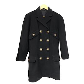GIANNI VERSACE  Coats T.fr 36 WOOL Black