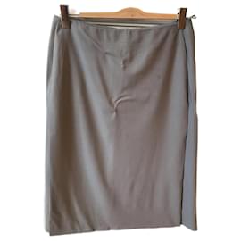 Hermès-HERMES  Skirts T.International L Wool-Grey