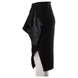 Altuzarra-Altuzarra Draped Pencil Skirt in Black Triacetate-Black
