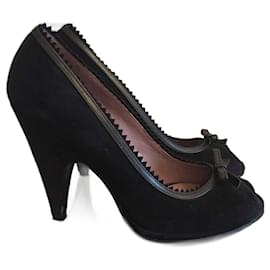 Miu Miu-MIU MIU  Heels T.eu 37.5 Suede-Black