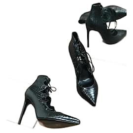 Saint Laurent-SAINT LAURENT  Heels T.eu 37.5 Leather-Black