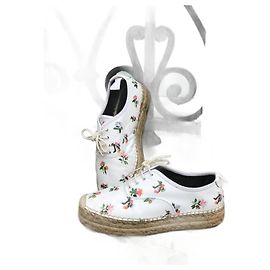 SAINT LAURENT Espadrilles T.EU 36 Rindsleder Weiß