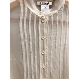 Chloé-Camiseta CHLOE.Seda M Internacional-Crudo