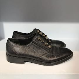 Balenciaga-BALENCIAGA Chaussures à lacets T.UE 37.5 cuir de vachette-Noir