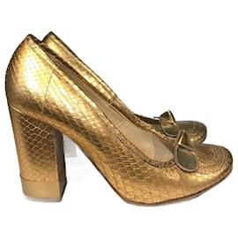 Chloé-CHLOE Heels T.EU 37.5 Exotische Leder-Golden