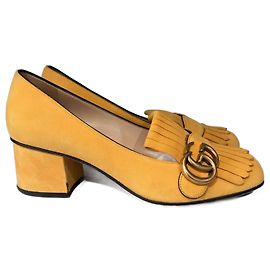 GUCCI Heels T.EU 37 Wildleder- Gelb