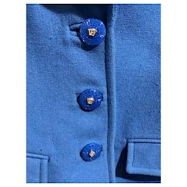 Versace-VERSACE  Coats T.International M Wool-Blue