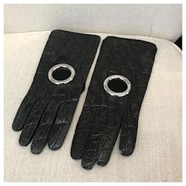 Balenciaga-BALENCIAGA  Gloves T.inches 7.5 Leather-Black