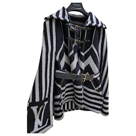 Louis Vuitton-casaco de capa-Cinza