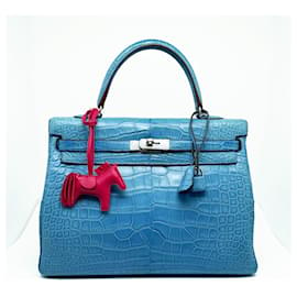 Hermès-Hermes Kelly Bag zurückgegeben 35-Blau