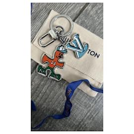 Louis Vuitton-Amuleto de amigo quebra-cabeça Louis Vuitton-Azul,Laranja,Hardware prateado
