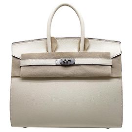Hermès BOLSA DE BICICLETA Hermes 25 cm Fora de branco