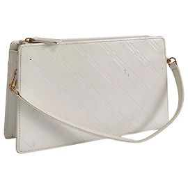 Autre Marque Bolsa em couro branco efeito pérola Branco