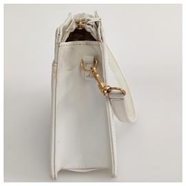 Autre Marque-Handtasche aus weißem Leder mit Perleffekt-Weiß