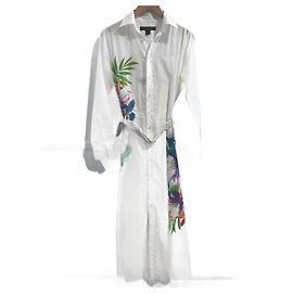 RALPH LAUREN Kleid T.FR 38 Baumwolle Weiß