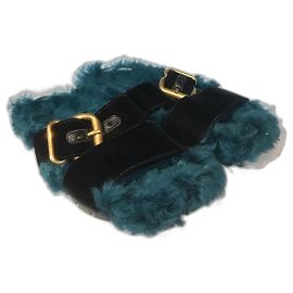 PRADA  Mules & clogs T.eu 36 Fur Blue