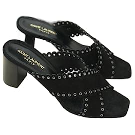 Saint Laurent-SAINT LAURENT  Sandals T.eu 38.5 Suede-Black
