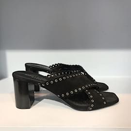 Saint Laurent-SAINT LAURENT  Sandals T.eu 38.5 Suede-Black