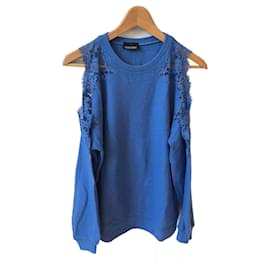 Ermanno Scervino-ERMANNO SCERVINO Tricot T-shirt.International XS Laine-Bleu