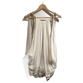 Balmain-BALMAIN  Dresses T.International S Silk-White