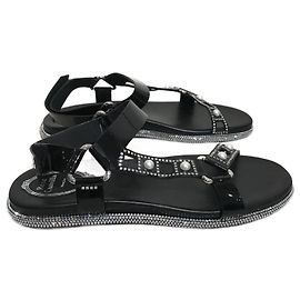 RENE CAOVILLA Sandals T.EU 37 Leather Black