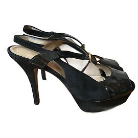 Sandales YVES SAINT LAURENT T.EU 36.5 Suède Noir