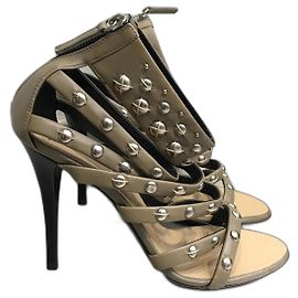 BALMAIN  Sandals T.eu 39 Leather Beige